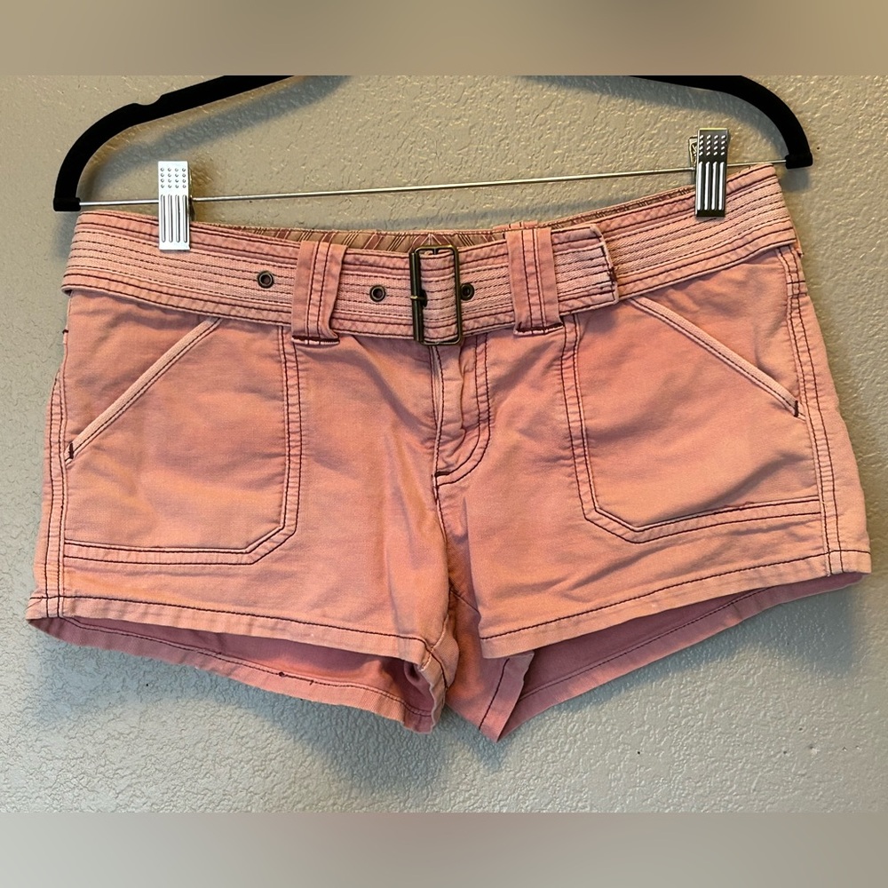 American Eagle Y2K Peach Shorts with Belt Summer Beach Casual BOHO Sz 4